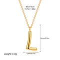 Minimalist 18K gold stainless steel necklace featuring a 3D letter L pendant on O-chain - Letter L