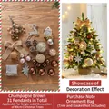 Champagne and coffee 31-piece Christmas tree ornament set with LED string lights - Champagne & Coffee (31 Pieces)