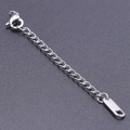 Adjustable 5cm silver metal necklace extender chain with lobster clasp for DIY jewelry - S1656 Rectangular Tag With Clasp / Silver