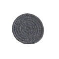 Dark gray woven cotton coaster featuring a unique herringbone pattern on white background - Dark Gray Mixed Color