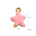 Pink enamel star pendant in 14K gold stainless steel with 14mm height dimension - 34 Enamel Starfish