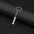 Edelstahl Schlüsselanhänger mit poliertem Großbuchstaben I Anhänger in Silber-Finish - Buchstabe I