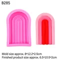 Pink silicone rainbow arch mold for heart-shaped candles with size specifications - Large B285 Arch / Pink