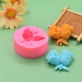 Rosa Silikonform für Rosenblüten zum Dekorieren von Fondant-Kuchen und Ton-Basteln - Rosenform (83#)