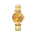 Women's gold fashion watch with rhinestones and flexible elastic metal strap - Gold Elastic Band
