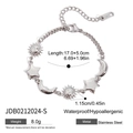 Zilveren roestvrijstalen armband met ster maan zon motieven en verlengketting - Fijne Ketting Zon Maan Ster Stijl (JDB0212024-S) / Zilver
