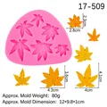 Pink maple leaf silicone mold for chocolate and fondant with 6 varied leaf patterns - Style 2-Maple Leaf / Pink