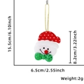 Detailed dimensions of plush snowman ornament with red hat for Christmas tree decoration - Bow Snowman Ornament