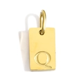 Detailed view of square 18k gold plated letter Q pendant accessory for DIY necklaces - Pendant Q (Without Chain)