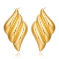 Orecchini in acciaio inossidabile dorato a forma di conchiglia con design minimalista - Oro