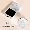 Silver folding makeup mirror with Mother of the Bride engraving and marble gift box - Mother of the Bride (Style E) / Gift Box