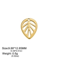 Golden hollow leaf charm in stainless steel for jewelry making with size specifications - Gold Hollow Leaves