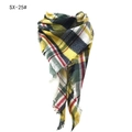 Plaid cashmere-like triangle scarf with yellow and green patterns and long fringe - Green/Yellow Plaid