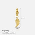 18K gold stainless steel leaf charm pendant with lobster clasp and dimensions - Leaf Pendant