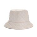 Cappello da pescatore minimalista in pelle PU beige con cuciture a quadretti classiche - M (56-58cm) / Beige
