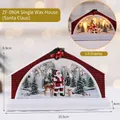 Christmas LED light house ornament with Santa pattern, size 15.5x4x9.5cm - Red