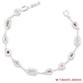 Detail view of multicolored gemstone bracelet with 7.0mm width and 205mm length dimensions - Bracelet / Silver Colorful Zircon Bracelet (VL461)