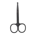 Matte black stainless steel nose hair scissors with safe rounded tip for grooming - Round Tip Nose Hair Scissors / Black
