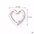 Silver heart shaped spring ring buckle for bags measuring 2.1cm by 2.1cm and 4g - 21mm Heart Spring Ring / Silver