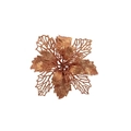 Sparkling bronze hollowed Christmas poinsettia flower for holiday tree decoration - 8.5cm / Antique Bronze