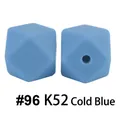 Perla per dentizione in silicone blu freddo da 17mm ottagonale per gioielli fai-da-te - 96# Blu Freddo