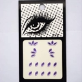 Strass autocollants violets en acrylique pour le visage et les yeux avec formes de gouttes - Diamant Marquise / Violet