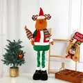 Standing Christmas reindeer plush doll decoration with red hat and telescopic legs - Reindeer Large Height 90cm