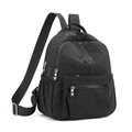 Zaino casual nero da donna con spallacci regolabili e pratiche tasche laterali esterne - Nero