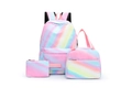 Rainbow gradient three-piece backpack set for students including lunch bag and pencil case - Rainbow Pink