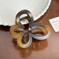 Haarklammer mit braunem Bernstein-Farbverlauf im Schmetterlings-Design - 7cm / Farbverlauf Braun