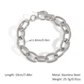 Especificaciones de pulsera de cadena de acero inoxidable de 11,8mm con cierre OT - Plata (YYB025086-P)