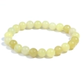 Minimalist light yellow-green jade beaded bracelet with polished round 8-10mm stones - Lemon Jade / 6mm
