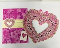 3D pop-up cherry blossom heart wreath greeting card in pink with love gift tag - Cherry Blossom Wreath