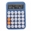 Calculatrice mécanique bleue portable avec un grand écran LCD à 12 chiffres lisible - 817 Couleur Unie Basique Bleu Foncé