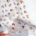 Pegatinas para uñas de ángeles y rosas de pintura al óleo TS-677 con fondo transparente - TS-677 Querubín de Pintura al Óleo