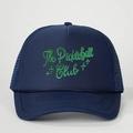 Dark blue Pickleball Club embroidered trucker hat with breathable mesh and front foam panel - One Size / Navy Blue