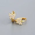 Orecchini a cerchio a farfalla in argento S925 dorato con cristalli a pavé - Argento 925 / Oro