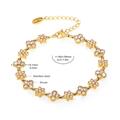 Dettagli del bracciale a maglie a fiore in acciaio inossidabile dorato con chiusura a moschettone - Oro