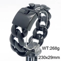 Pulsera de cadena cubana negra de 29mm en acero inoxidable para hombres 268g - Color Negro (KB182945-KJX)