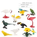 10-piece set of mini bird toy figurines including owls and flamingos weighing 74g - 10Pcs Mini Bird Models Set