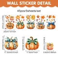 Fall pumpkin window clings set with maple leaves and mushrooms for autumn home decor - Autumn Pumpkin Maple Set (CT24Y12346T_T)