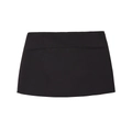 Minimalist black athletic mini skirt in stretch fabric with a flat front view on white background - XS / Black