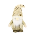 Gnome de Noël en peluche avec chapeau doré à paillettes et motif flocon - Style Homme (Avec Barbe)