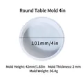 Translucent round silicone mold for resin art, measuring 101mm diameter and 42mm height - Round Table Mold 4in