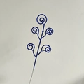Sparkly dark blue Christmas glitter swirl pick with five decorative branches for holiday decor - Sapphire Blue