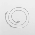 Polished silver stainless steel snake chain necklace with lobster clasp and extender - Silver Snake Chain