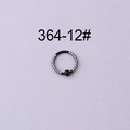 Anneau fer à cheval noir en acier inoxydable avec zircone et perle noire piercing - Grand anneau BCR en noir avec zircone (364-12#)