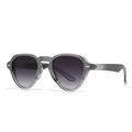 Moderne runde Retro-Sonnenbrille mit grauem Rahmen und dunkelgrauen Verlaufsgläsern - Grauer Rahmen Graue Gläser