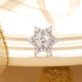 Orecchino a perno a stella in acciaio al titanio argento con zircone scintillante - Pezzo Singolo / Bianco (A208-1#)