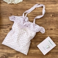 Light purple floral tote bag with ruffled edges and small pink flower patterns - Floral Purple